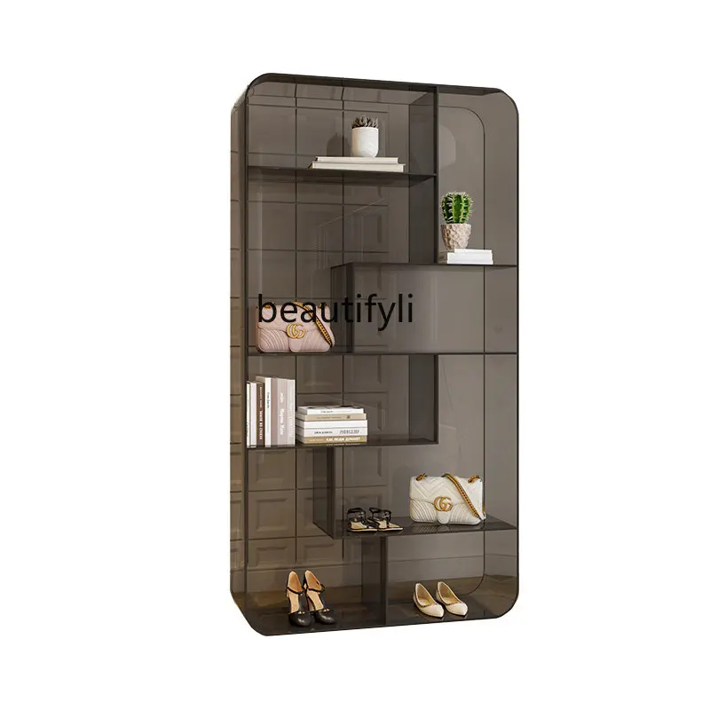 

Light Luxury and Simplicity Acrylic Shelf Invisible Modern Multi-Layer Storage Cabinet Transparent Floor Display Cabinet