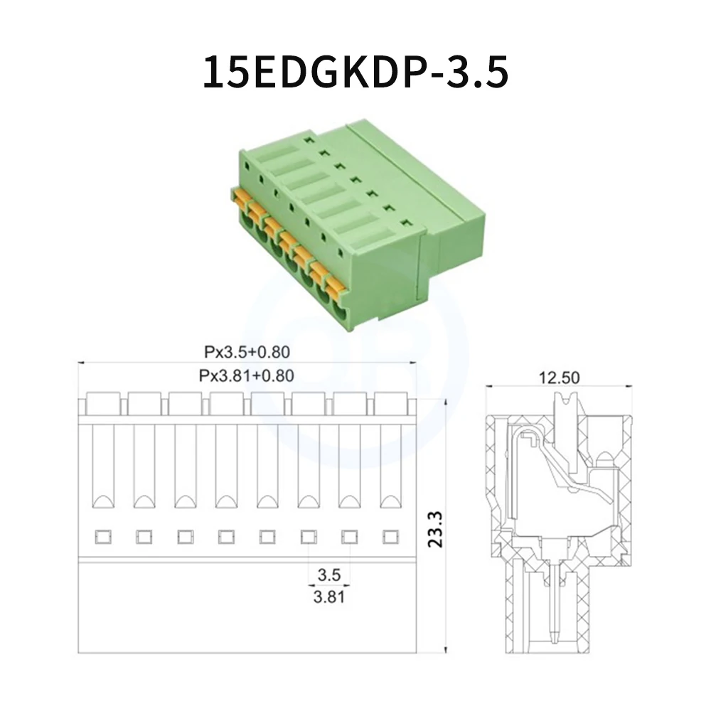 (1 Set)  2EDGKDP 3.5mm Solderless Screwless Plug-in Terminal Block KF 2EDGKD 3.5 Spring Press Butt 2EDGKDR 2-24P 15EDGKDP 3.5