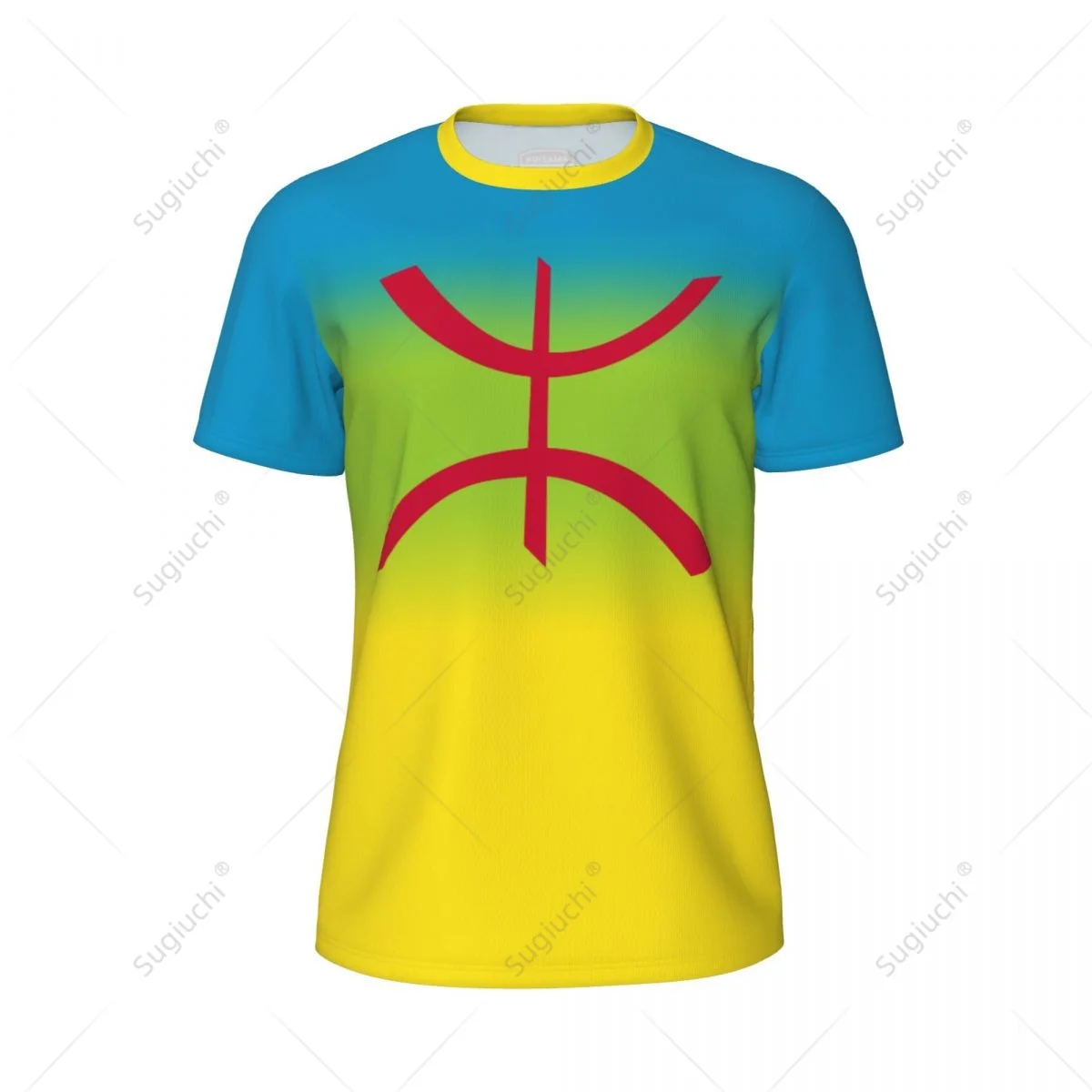 Sports Mesh T-shirt Amazigh Berber Flag For Running Bike Soccer Tennis Football Fitness Tees 3D Printed Custom