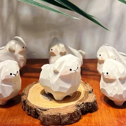 Hand-Carved Wooden Animal Statue Animals Figures Portable Animal Crafts Home Decoration for Table Bookshelf Fireplace Decor