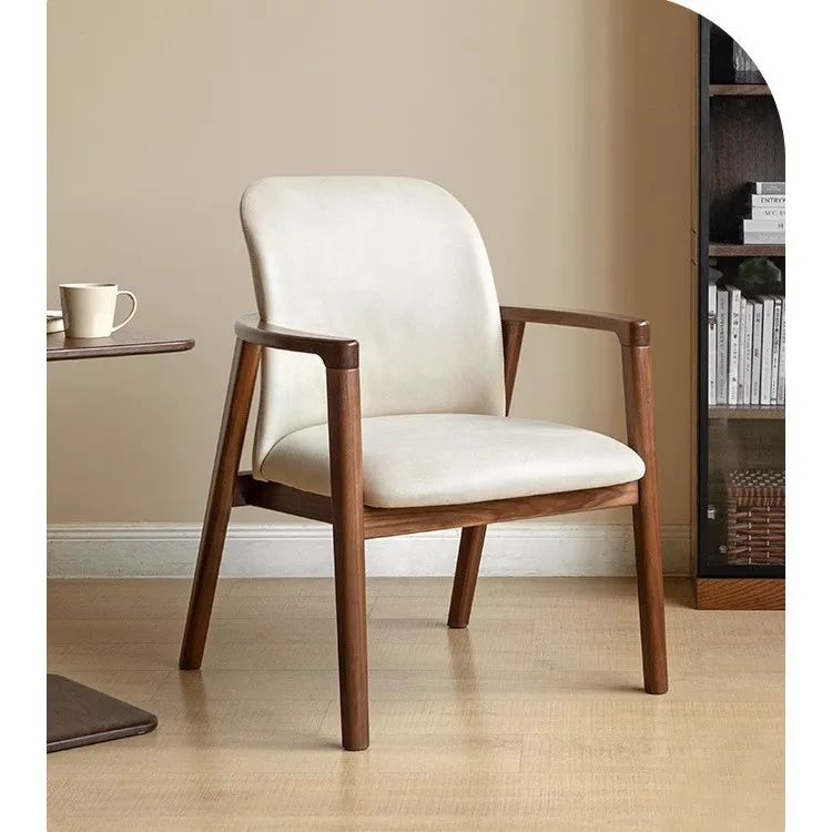 

Стол из массива дерева, ореховая еда, повседневная спинка, удобная мягкая сумка, подлокотник, бытовой