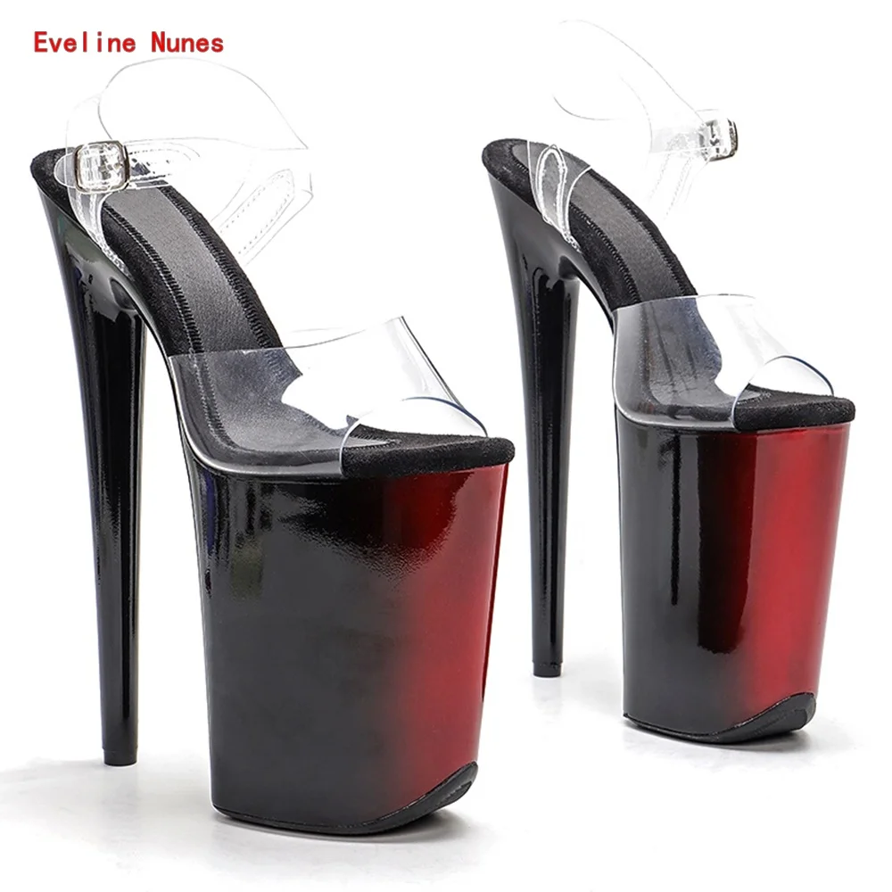 

Catwalk Platform Sandals 2024 Summer New Arrival Thin High Heel Peep Toe Ankle Strap Buckle Patent Leather Model Women's Shoes