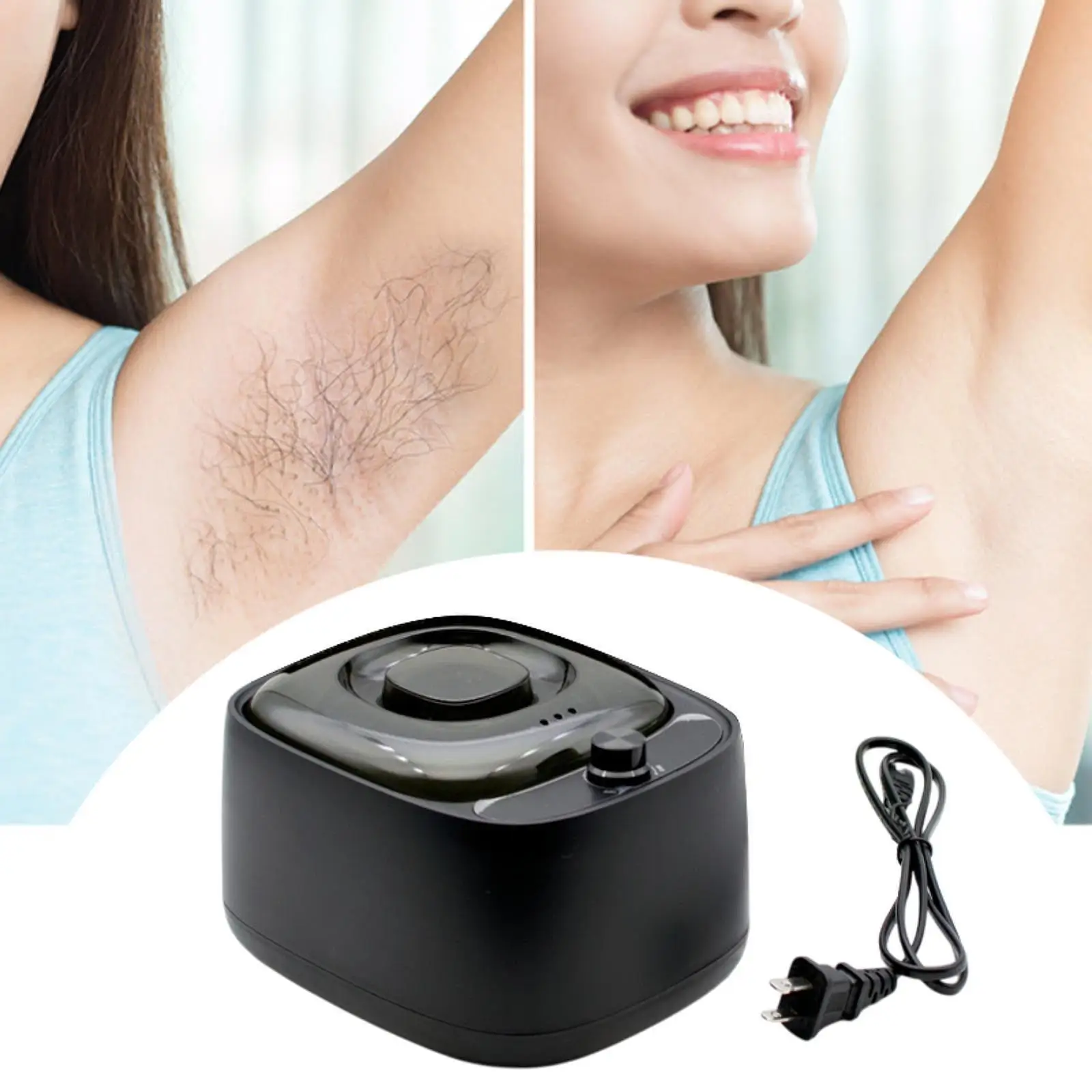 Warmer for Hair Removal Melting Pot with Clear Lid Adjustable Temperature Wax Heater for Waxing Warming Machine