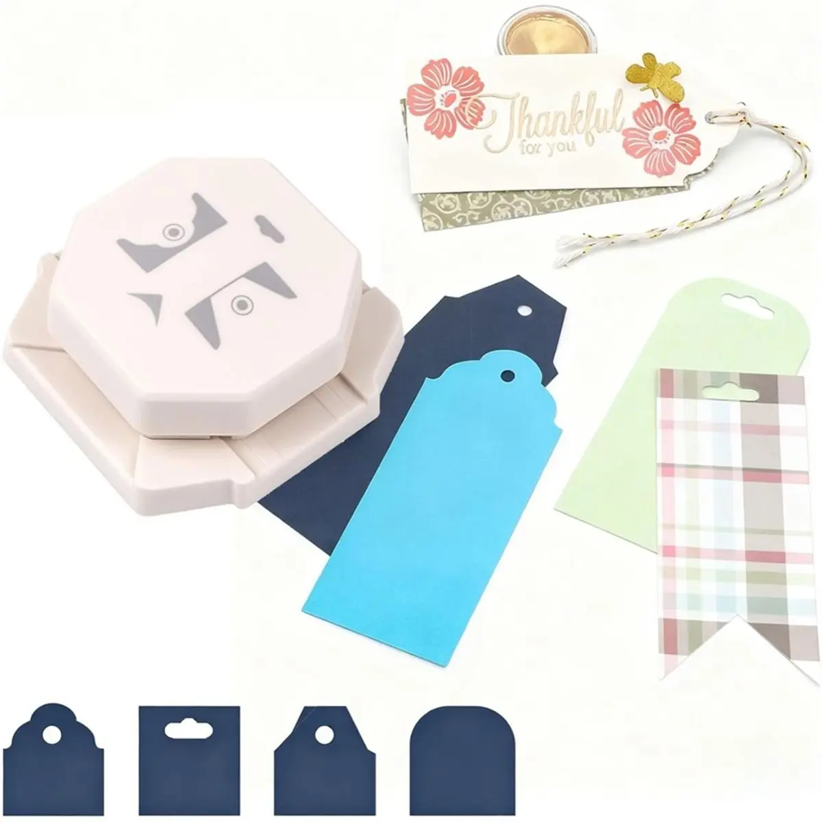 4-in-1 Tag Punch for Paper Crafts - Create Beautiful Labels and Tags for DIY Projects