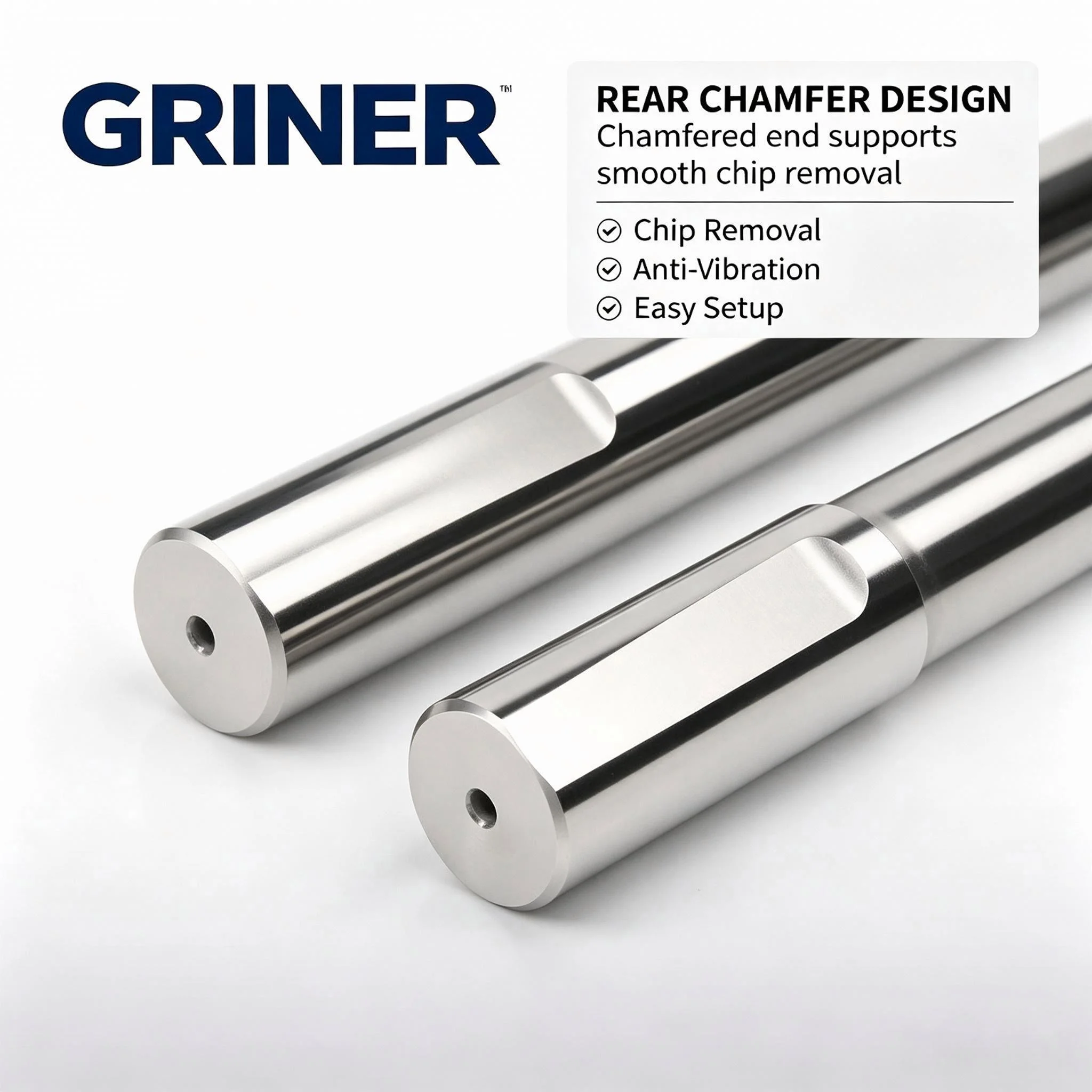 GRINER ST Fixed Double‑Blade Rough Boring Bar, Side‑Lock Shank Hole Enlarging Boring Rod for CNC Machining Center Boring Machine view 3