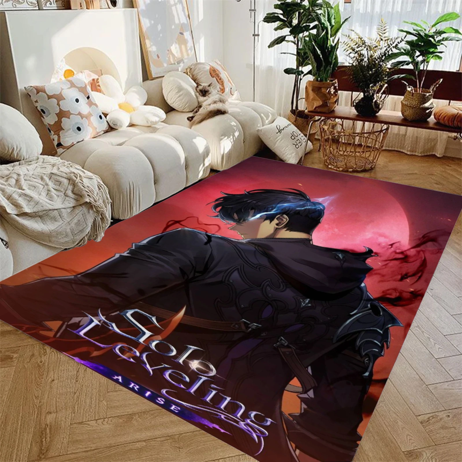 S-Solo L-Leveling Rug Anime 3D Printed Rug Soft Flannel Washable And Anti-Slip Home Decor Bedroom Room Decoration Birthday Gifts
