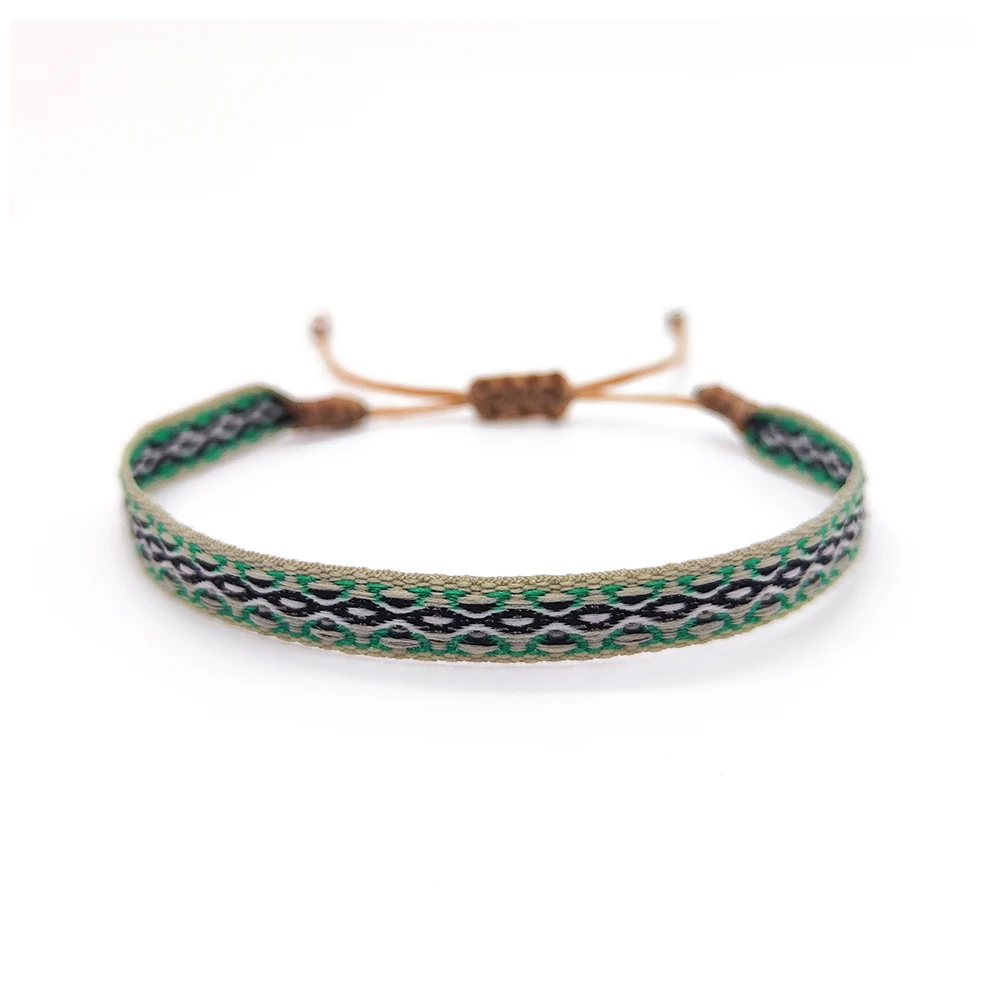 KKBEAD Kolumbien Armband Stoff Stoff Armbänder für Frauen Männer Handgewebtes geflochtenes Armband Geschenk Großhandel Boho Freundschaftsschmuck – Detail 4