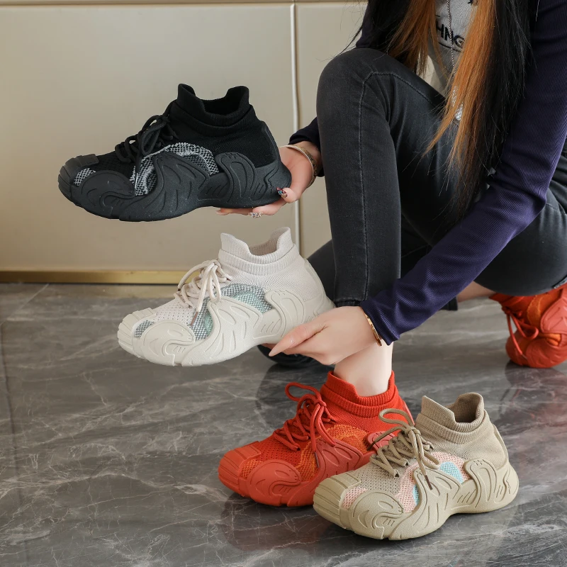 

Women Platform Sneakers Lace Up Running Sports Shoes Soft Breathable Tennis Sneakers Casual Outdoor Comfortable Shoes For Female