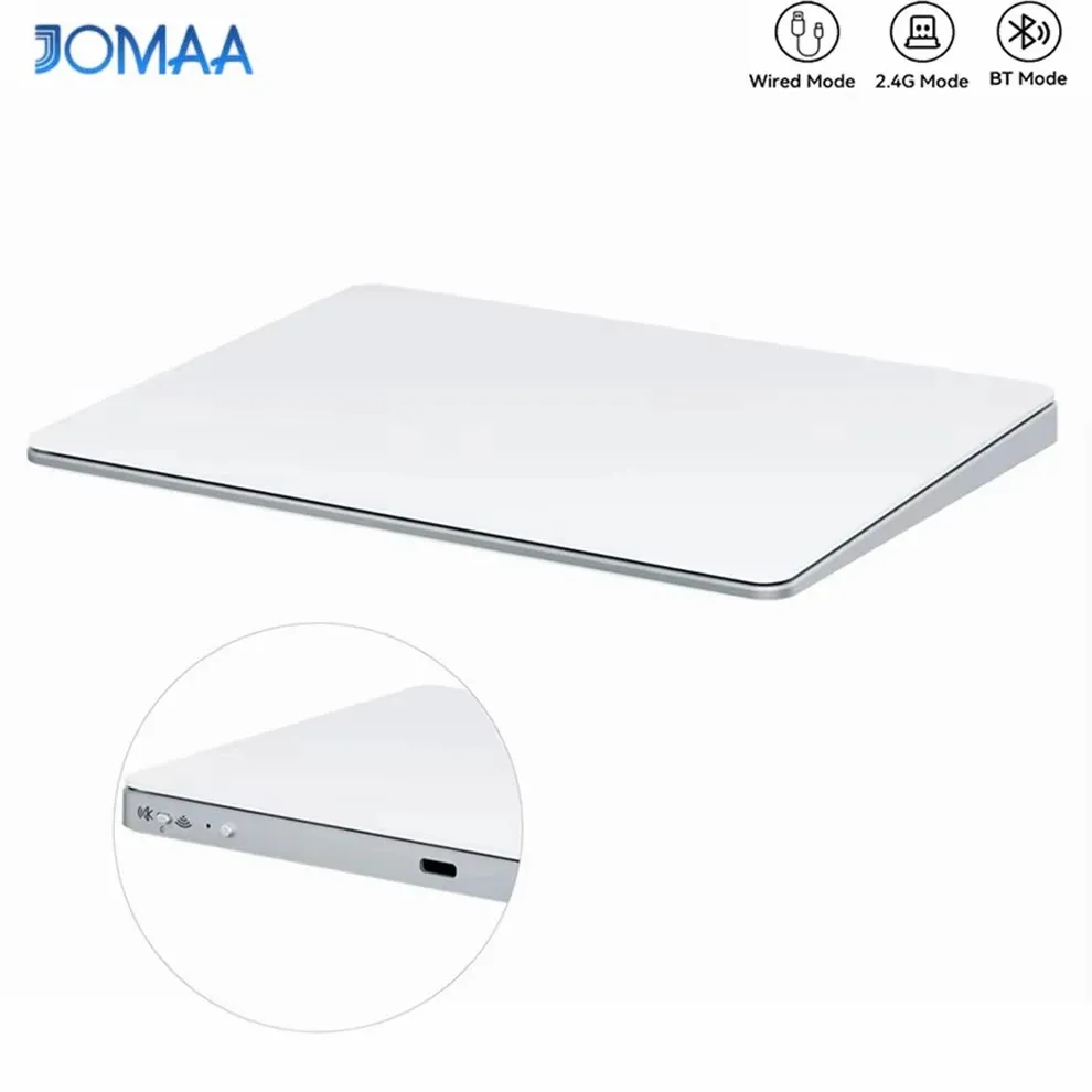 JOMAA Upgraded Wireless Bluetooth Trackpad,Smooth Glass Surface with Multi-Touch, Aluminum USB Wireless/ Wired Touchpad