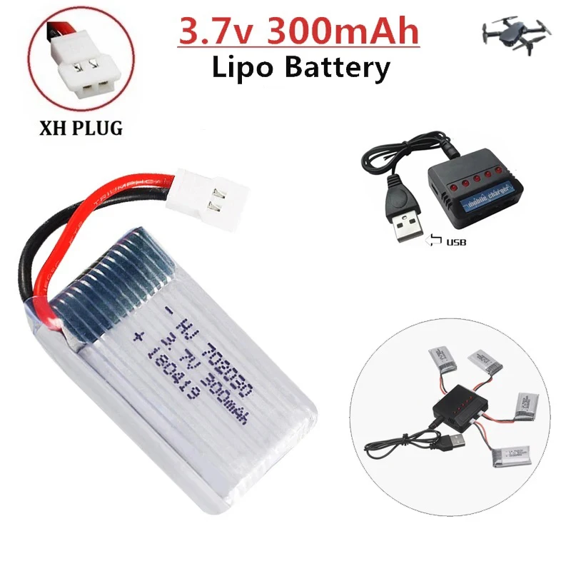 3.7v 300mah Lipo Drone Battery Set For Syma X11 E55 Fq777 Fq17w F180 U816 U816a U830 H107 S39-1 Hd-1306 RC Drone UAV Battery