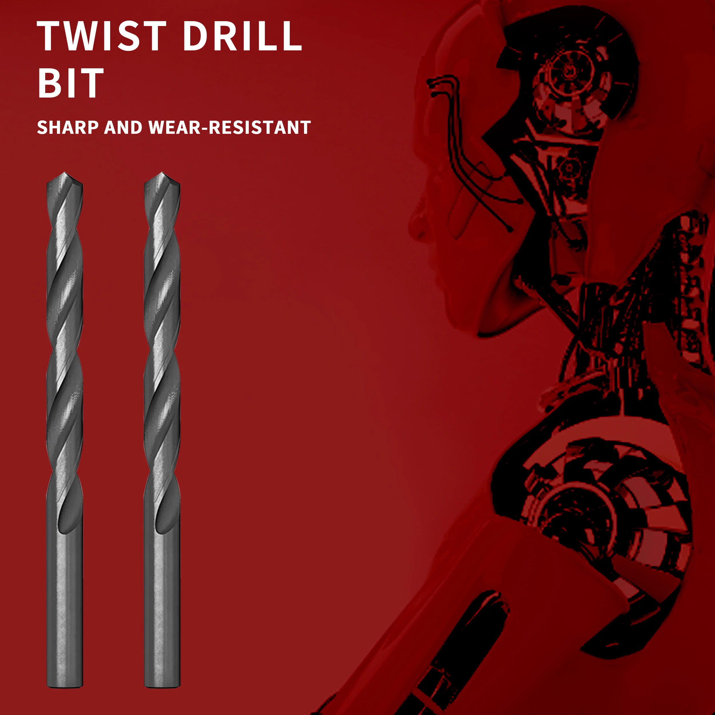 Twistdrill ad alta durezza foratura per la lavorazione del legno in plastica 4341 acciaio ad alta velocità codolo dritto Rolling Drillbit Sharp resistente all'usura