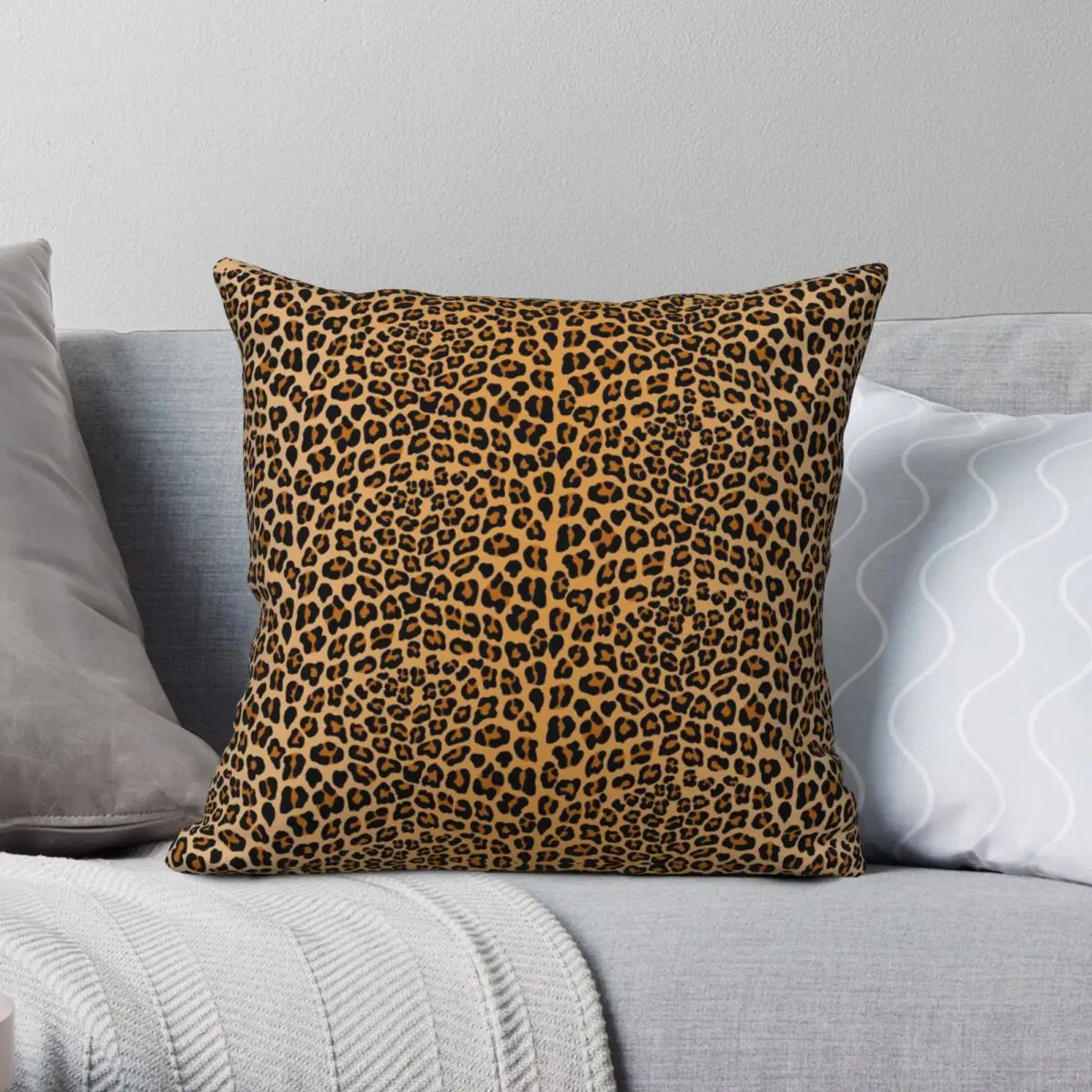 Leopard Ombre For Realistic Pillowcase Polyester Linen Velvet Printed Zip Decorative Pillow Case Room Cushion Cover 18