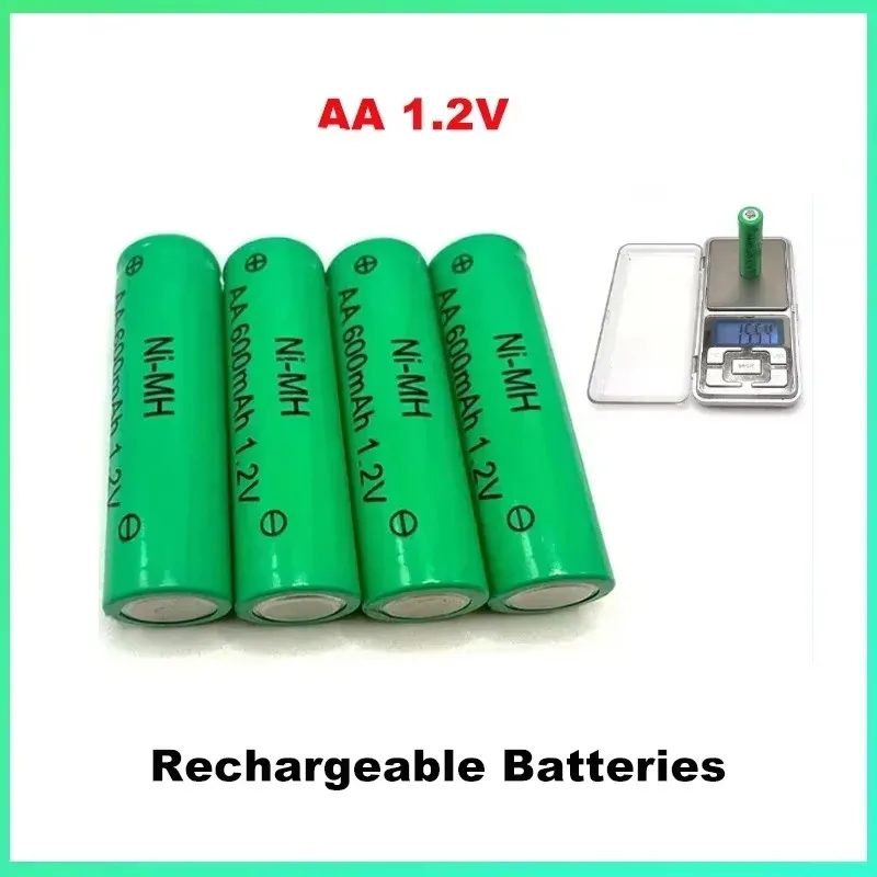 100% Original AA Recharchable Battery 1.2V NI-MH 600mAh AA Batteries for Clocks Mice Computers Toys MP3/MP4 Flashlight Camera RC