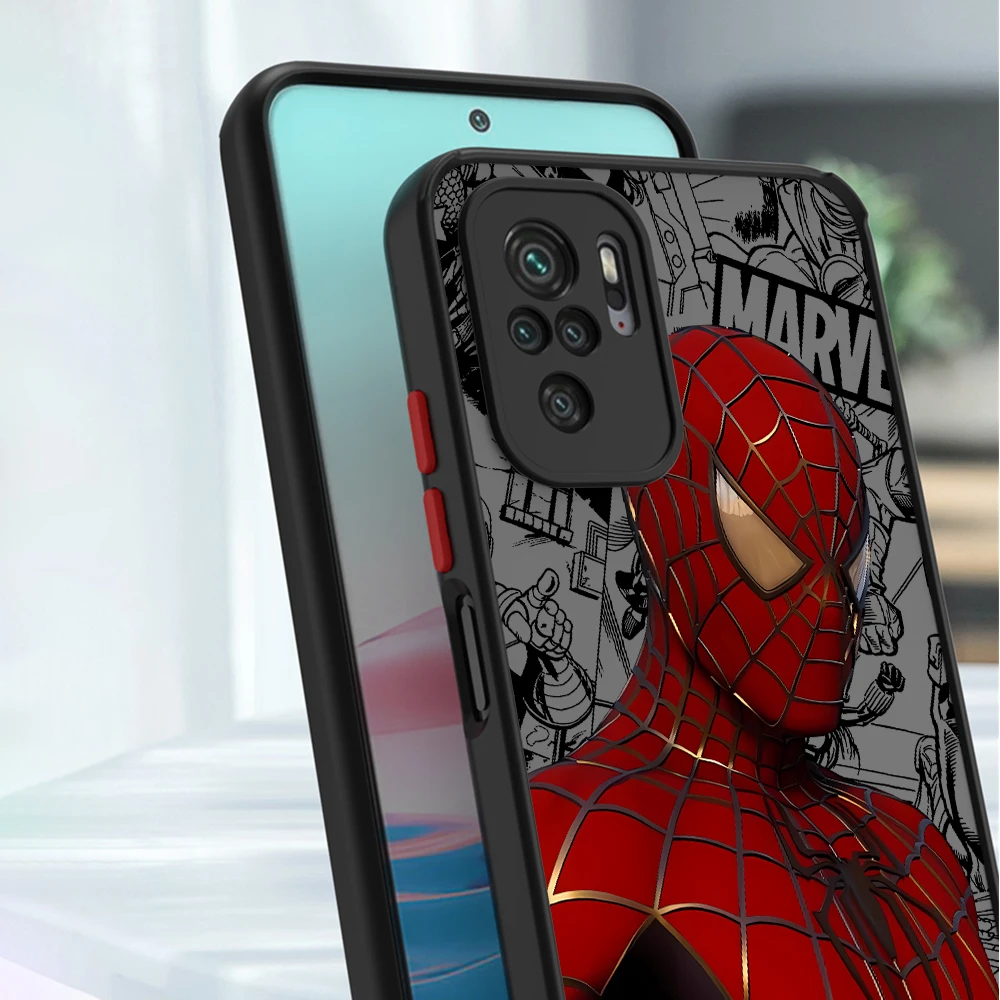 Marvel Spider-Man Venom Matte Cover Case for Xiaomi Redmi 9 K40 Pro 10C 10A 9A 9T A2 10 12 5G A1 Plus 12C 9C Luxury TPU Back