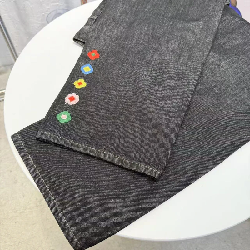 メンズ Goodbrand ジーンズトレンドヒップホップオリジナルラベルズボンアメリカンレトロカラフルな花の刺繍 GOODBRAND デニムパンツ