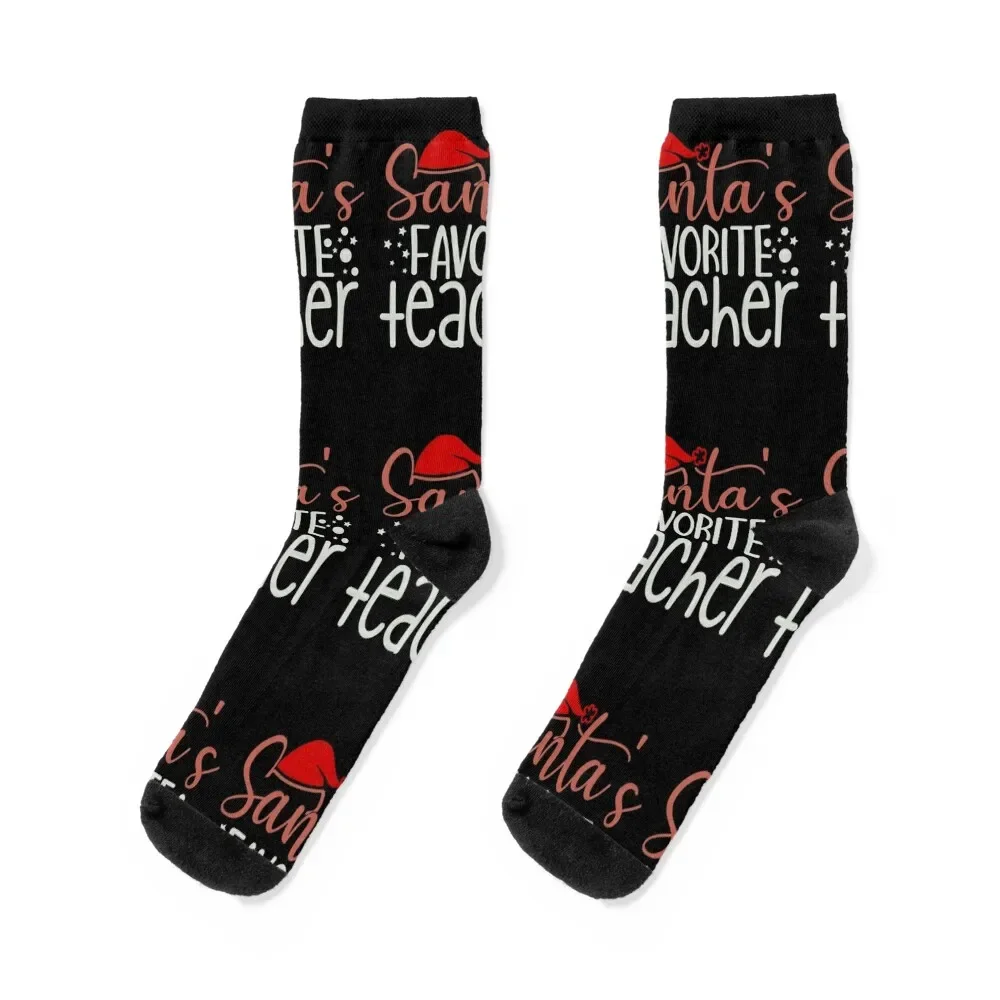 Santa's Favorite Teacher Socks Argentina colored kids Girl'S Socks Men's