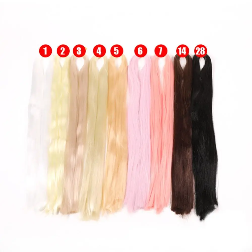 Colors 80cm Row Milk Silk Bjd  Dolls Anti-Mohair Hair Wefts Hair Raw Synthesis BJD Hair Row BJD SD Doll Hair Black Fake Hair