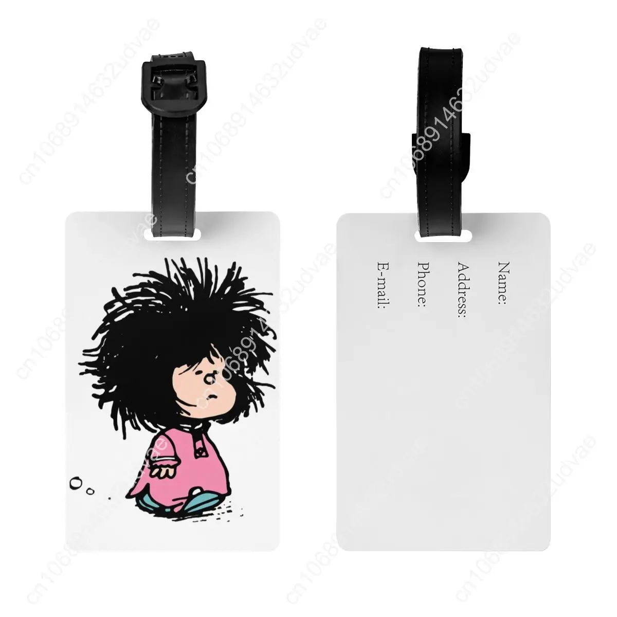 Custom Humor Manga Mafalda Luggage Tag Custom Quino Argentina Cartoon Baggage Tags Privacy Cover ID Label