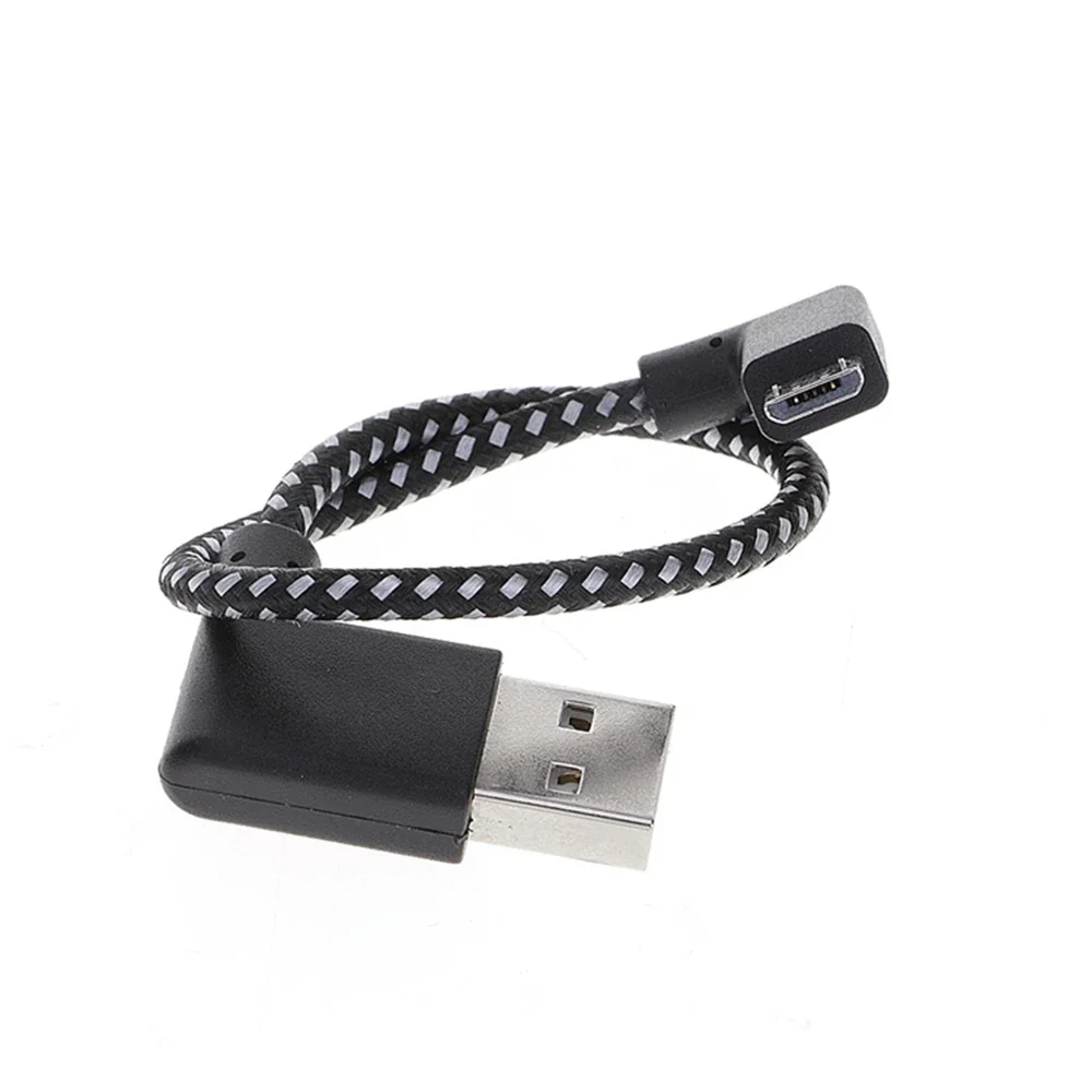 USB 2.0 to micro USB Cable 90° Plug USB 3.1 Type-C Fast Charging Data Cable for All Type C Device Nylon Braided Cables