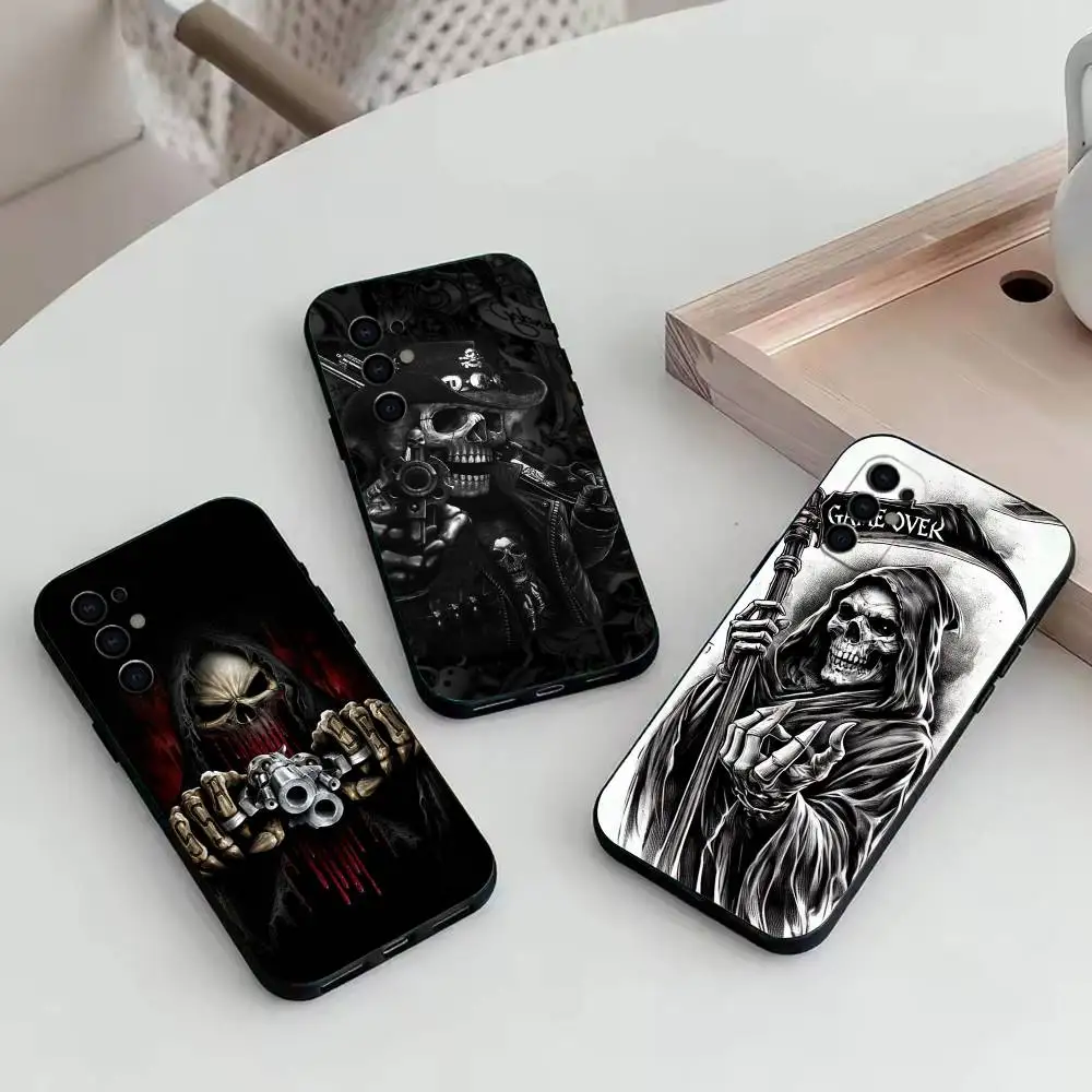 Reaper Skull Skeleton Gun-RSG  Phone Case Black Silicone Soft For Samsung S25,S24,S21,S22,S23,S30,Ultra,S20,Plus,Fe,Lite
