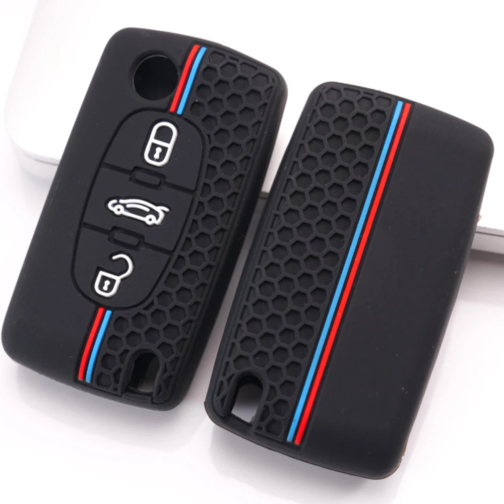 Silicone Key Cover For Peugeot 107 206 207 307 308 407 607 807 3008 5008 Partner Expert For Citroen C2 C3 C4 C5 C6 C8 C3 Picasso