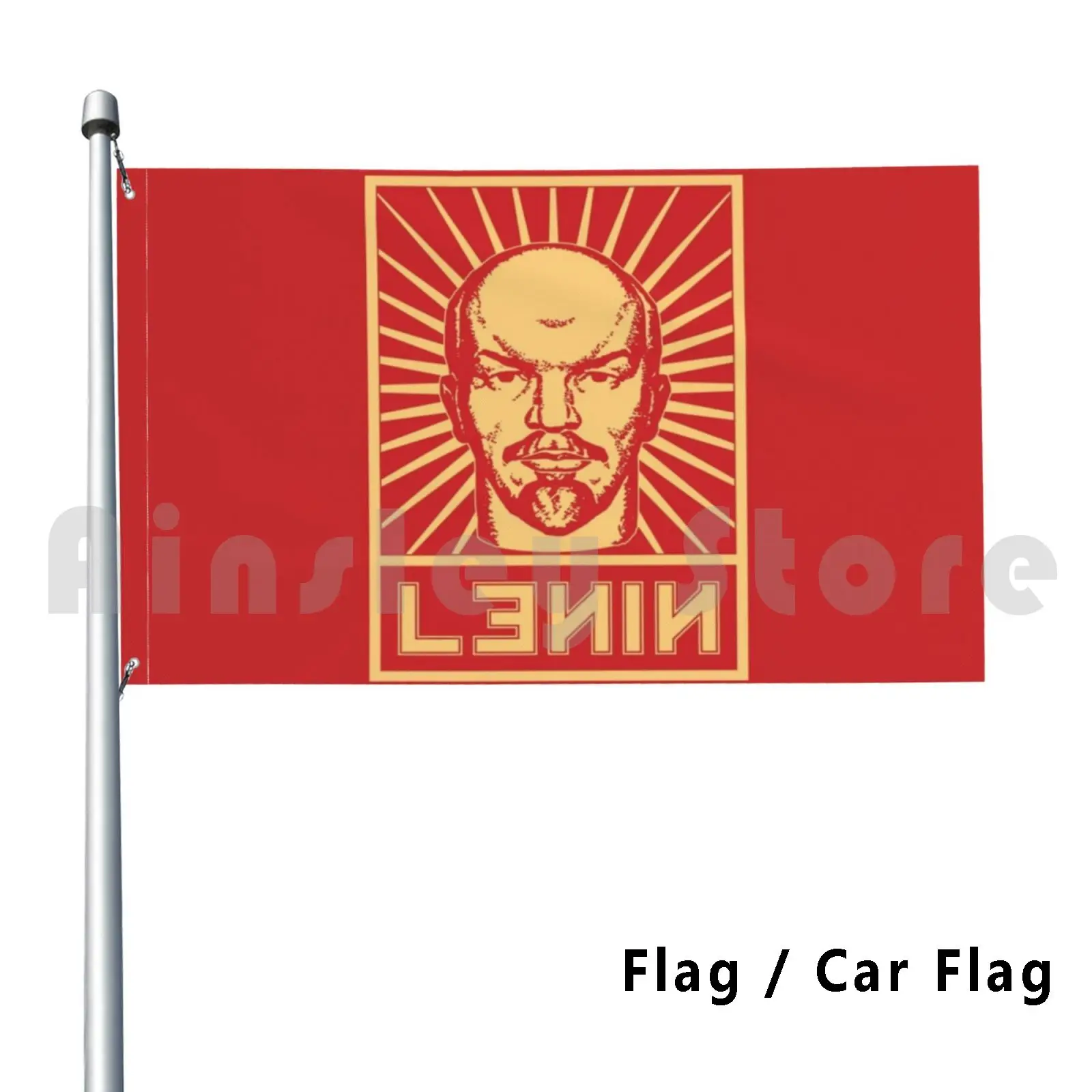 Vintage Lenin Soviet Propaganda Flag Car Flag Funny Lenin Communist Communism Stalin Marx Socialism