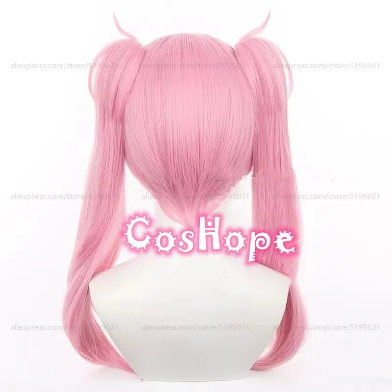 วิกผมสีชมพูแบบหางม้าคู่ ยาว 55 ซม. สำหรับคอสเพลย์อนิเมะ ทนความร้อน ผลิตจากเส้นใยสังเคราะห์ รุ่น 2025 ลี่เทียนซี
