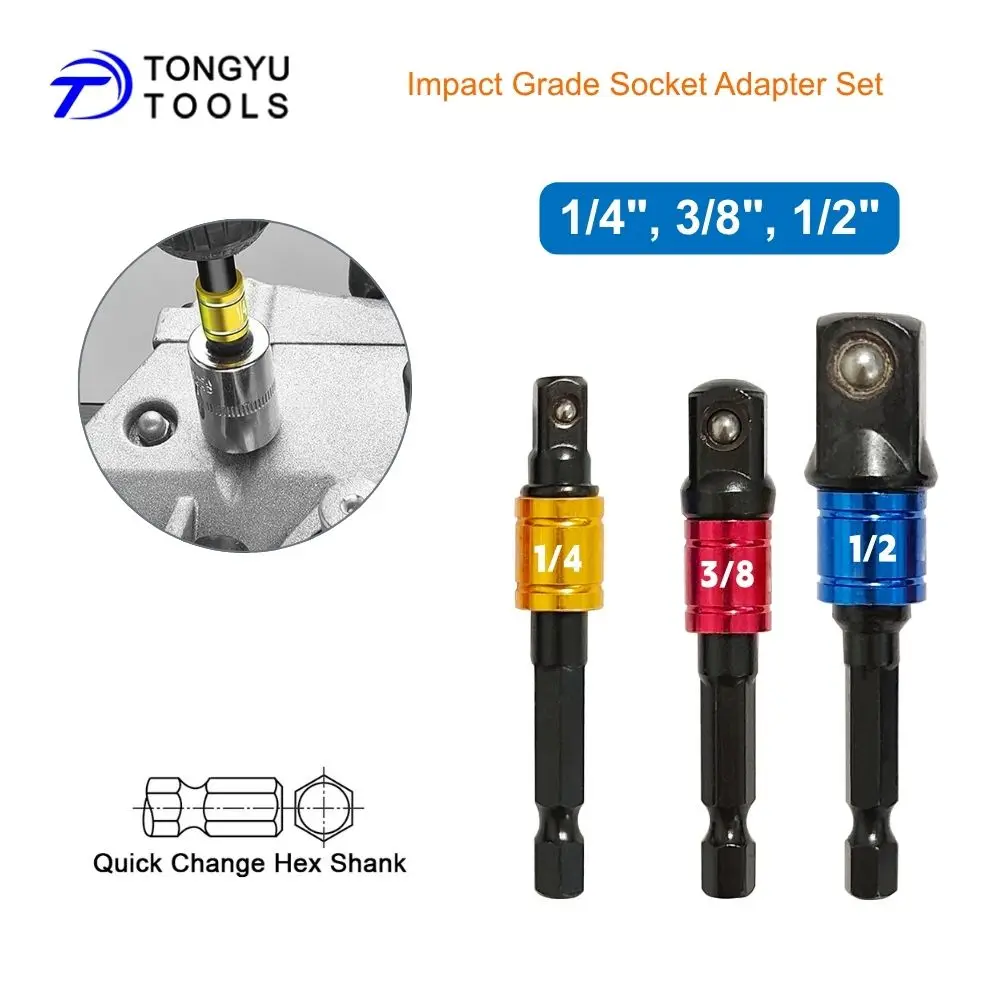 3Pcs Impact Grade Socket Adapter Set 1/4