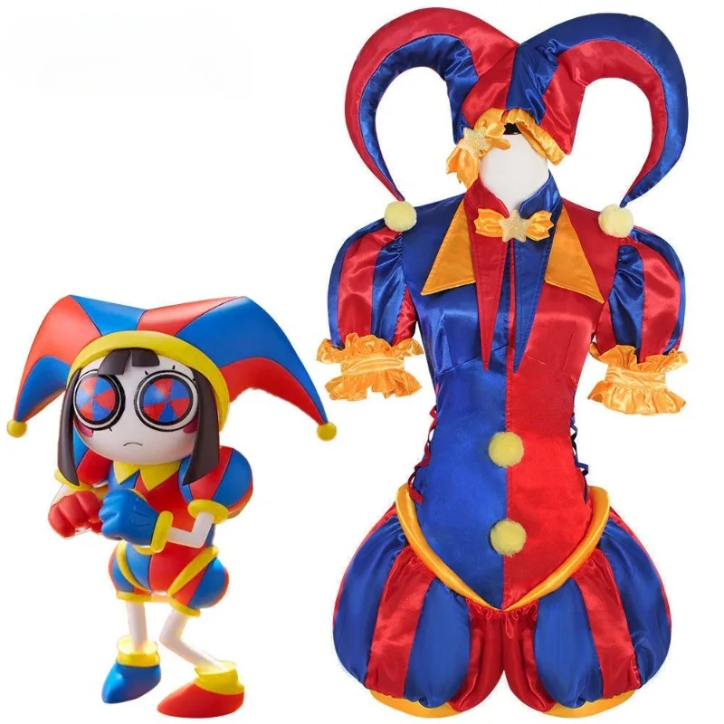 

Hot Anime The Amazing Digital Circus Pomni Cosplay Costumes Clown Uniform Role Play Halloween Carnival Party Outfit Gifts