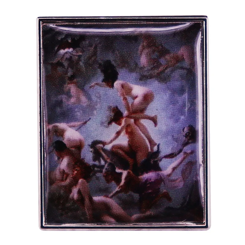 Значок с эмалью ведьмы, идущий в Sabbath, Луис Рикардо фальеро, художественная живопись, значок для вдохновения, брошь Значок с эмалью ведьмы, идущий в Sabbath, Луис Рикардо фальеро, художественная живопись, значок для вдохновения, брошь