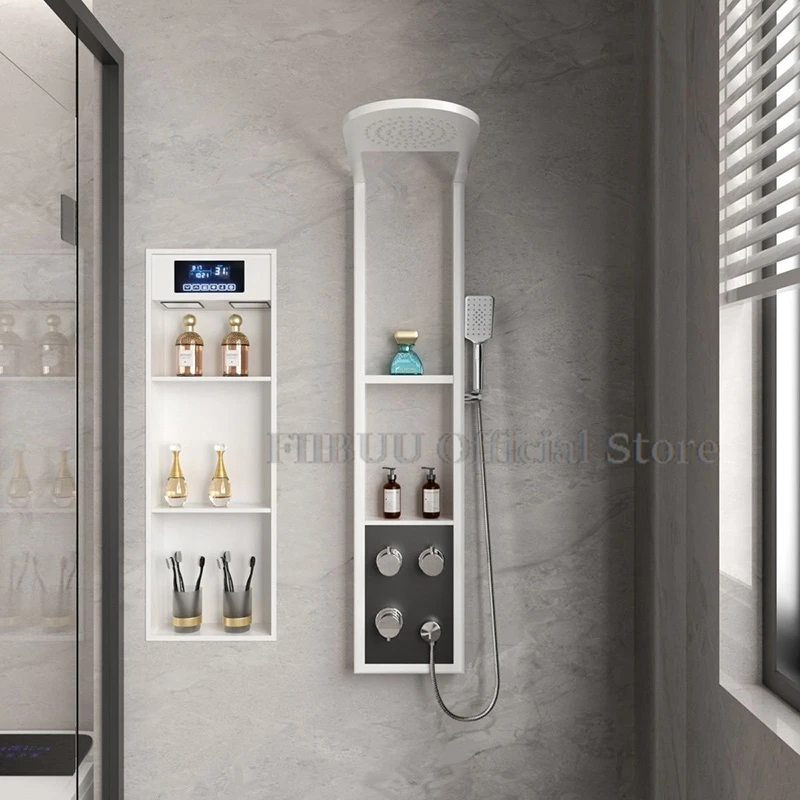 Shower System Shower Head With Double-Layer Storage Niche For Bathroom Constant Temperature Dual Control Integrated Shower Set