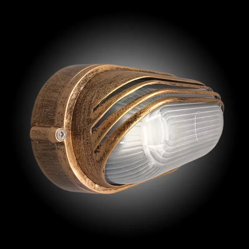 Retro Industrial E27 Spiral Wall Lamp Garden Villa Outdoor Waterproof Wall Light Hallway Staircase Glass Lamp Balcony Lamp
