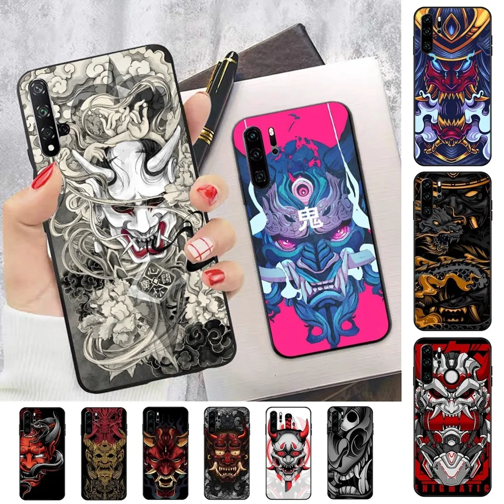 Samurai Oni Mask Phone Case For Huawei P 8 9 10 20 30 40 50 Pro Lite Psmart Honor 10 lite 70 Mate 20lite