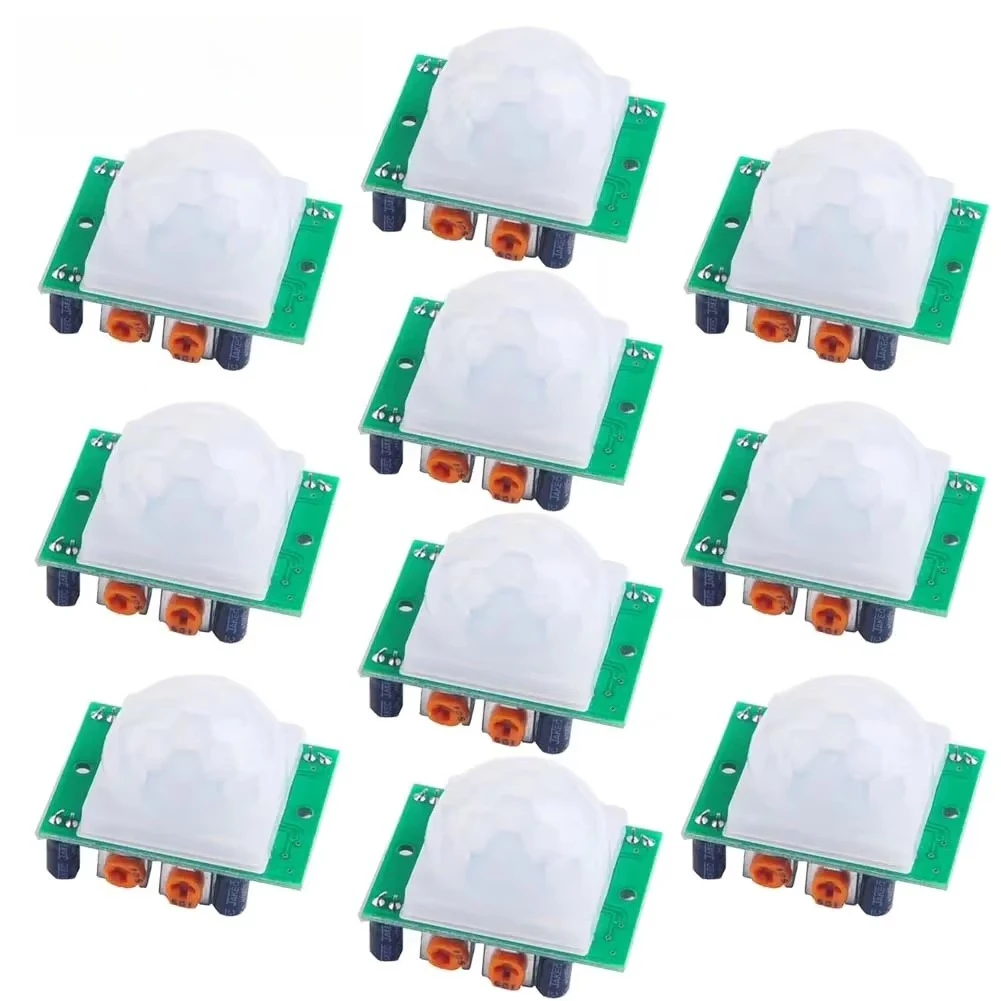 10PCS HC-SR501 Adjustable IR Pyroelectric PIR Motion Sensor Detector Module Building Blocks DIY STEM Electronics Kit Parts