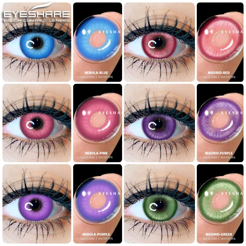 EYESHARE Hallowee High Quality Colored Contact Lenses 2pcs Cosplay Color Contact Lenses for Eyes Purple Lenses Blue Eye Contacts