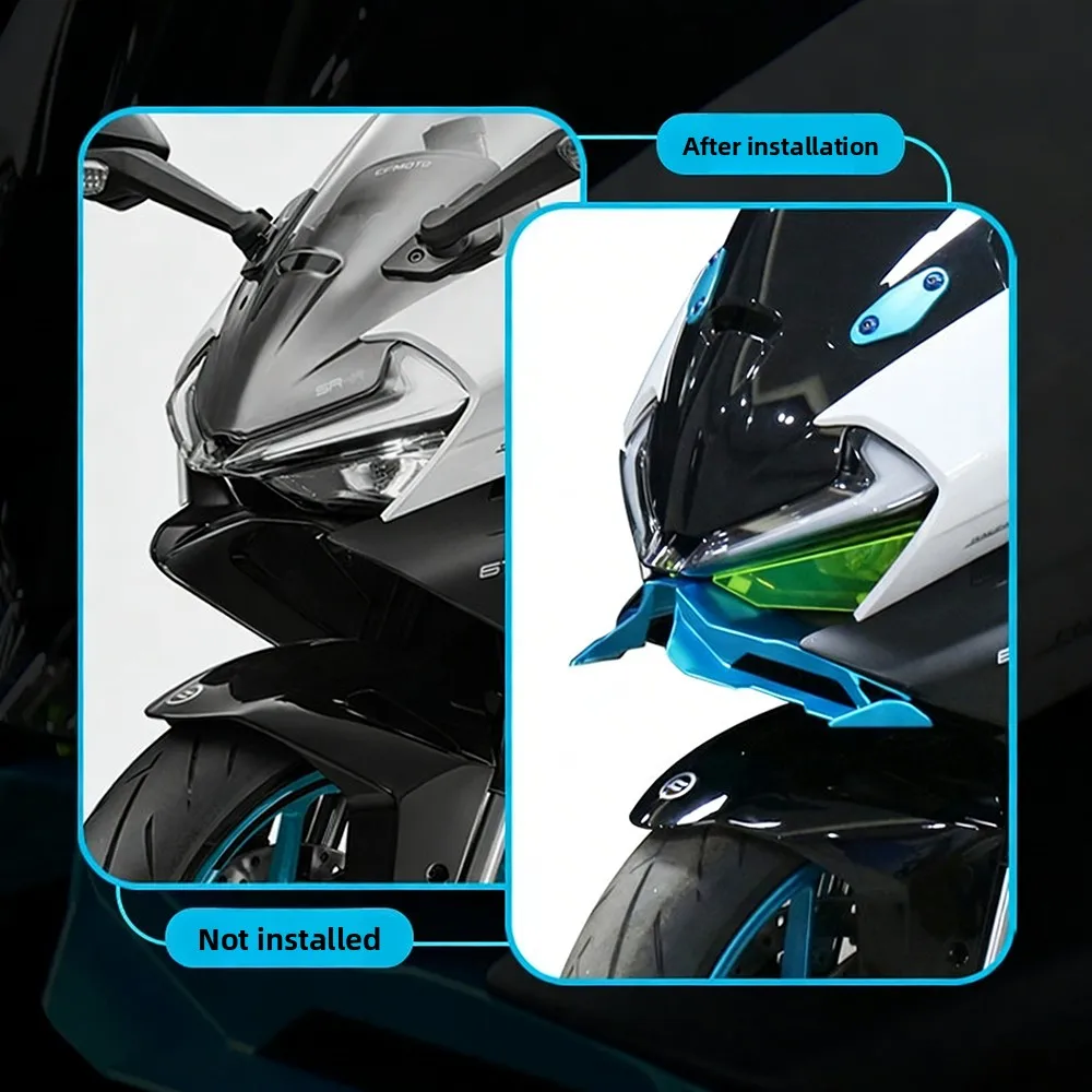 Motorcycle Ailerons Aerodynamic Wing Cover Protection Kit, Front Fairing Wings for Motorcycle 675SR-R 675SR 675 SRR