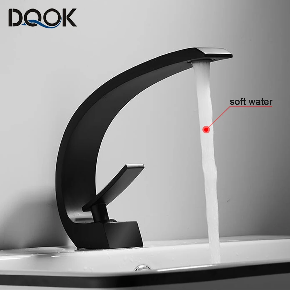 Basin Faucet Modern Bathroom Mixer Tap Black/chrome Wash basin Faucet Single Handle Hot and Cold Waterfall Faucet