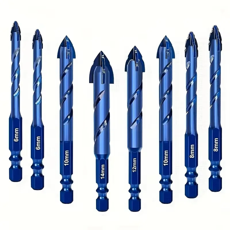 

7/6/5/4PCS Four-edge Serrated Drill Bit Set For Drilling Holes In Glass Tiles Walls Concrete 3-12mm Sawtooth Drill Bit Set Tool