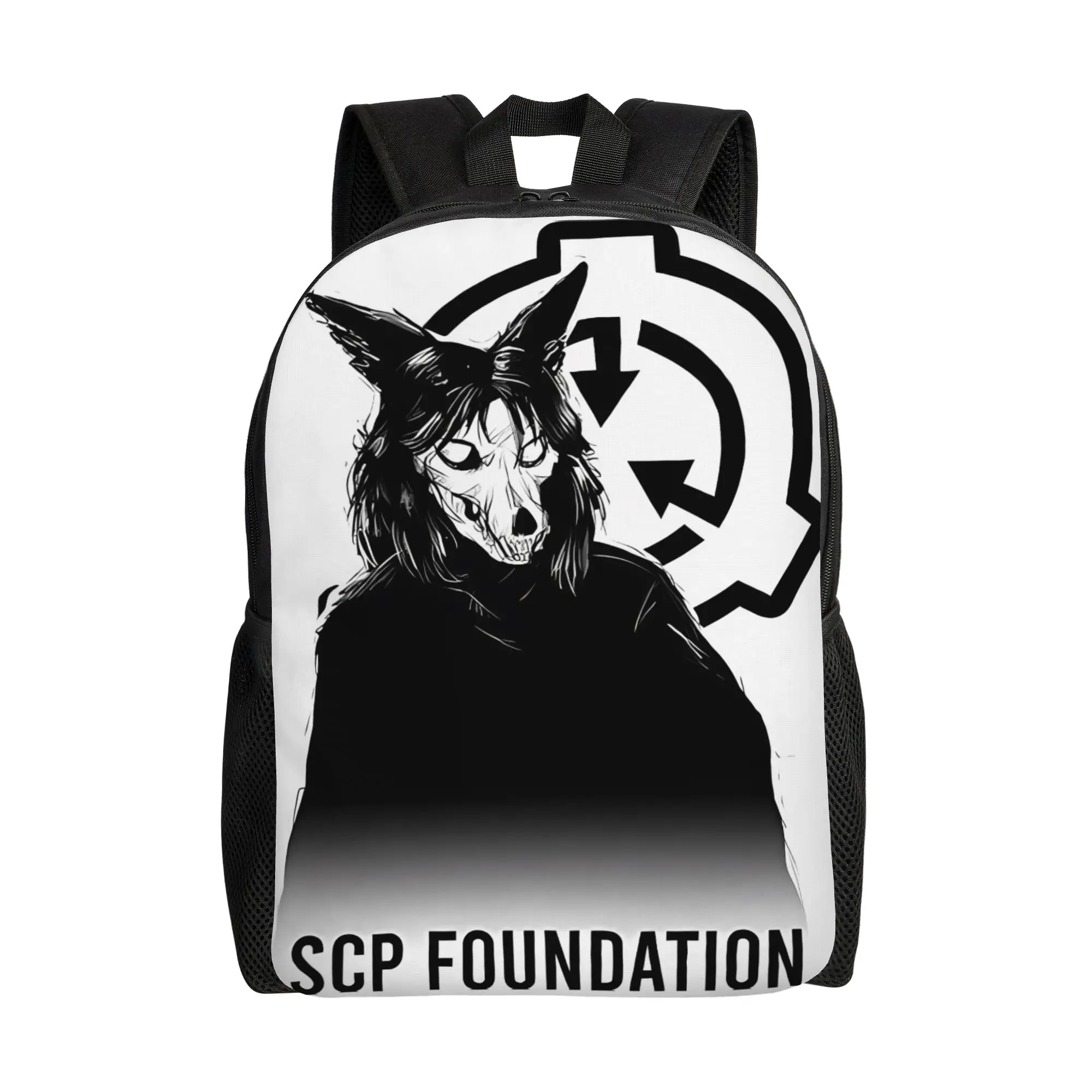 MalO wolf skull SCP Foundation Schoolbag Daily mochila Large Capacity Cool Horror Aesthetic Backpack For Teens