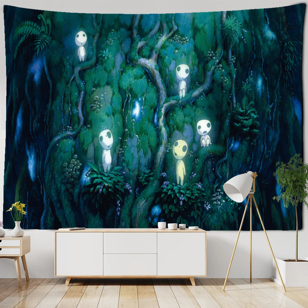 Retro Cute Skeleton Tapestry Ancient Animal Psychedelic Witchcraft Wall Hanging Bohemian Room Dorm Decor