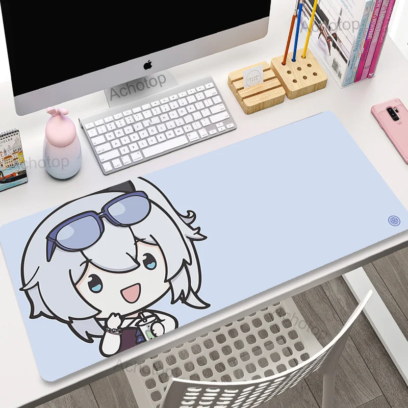 

Large Mausepad Genshin Impact Mouse Pad XXL Gaming Laptop Gamer Keyboard Desk Pad Pc Accessories Mouse Mats Blue Girl Mousepad