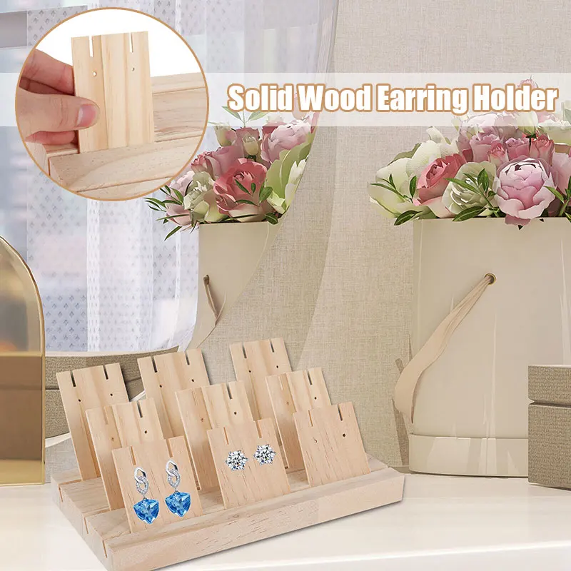 Wooden Jewellery Display Stands Jewelry Organizer Reusable Pendant Necklace Ring Holder Jewelry Shop Display Stand