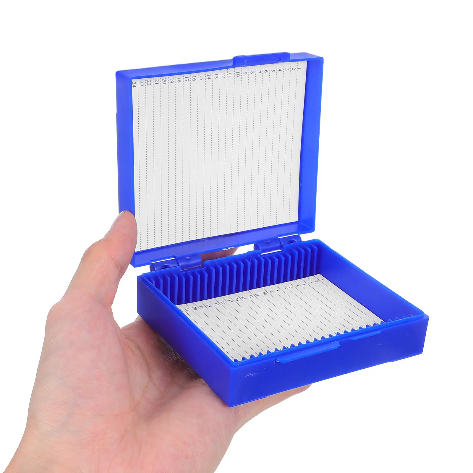 4Pcs Microscope Slide Storage Box 25 Slots Laboratory Slide Holder Plastic Case for Microscope Accessories Glass Specimens