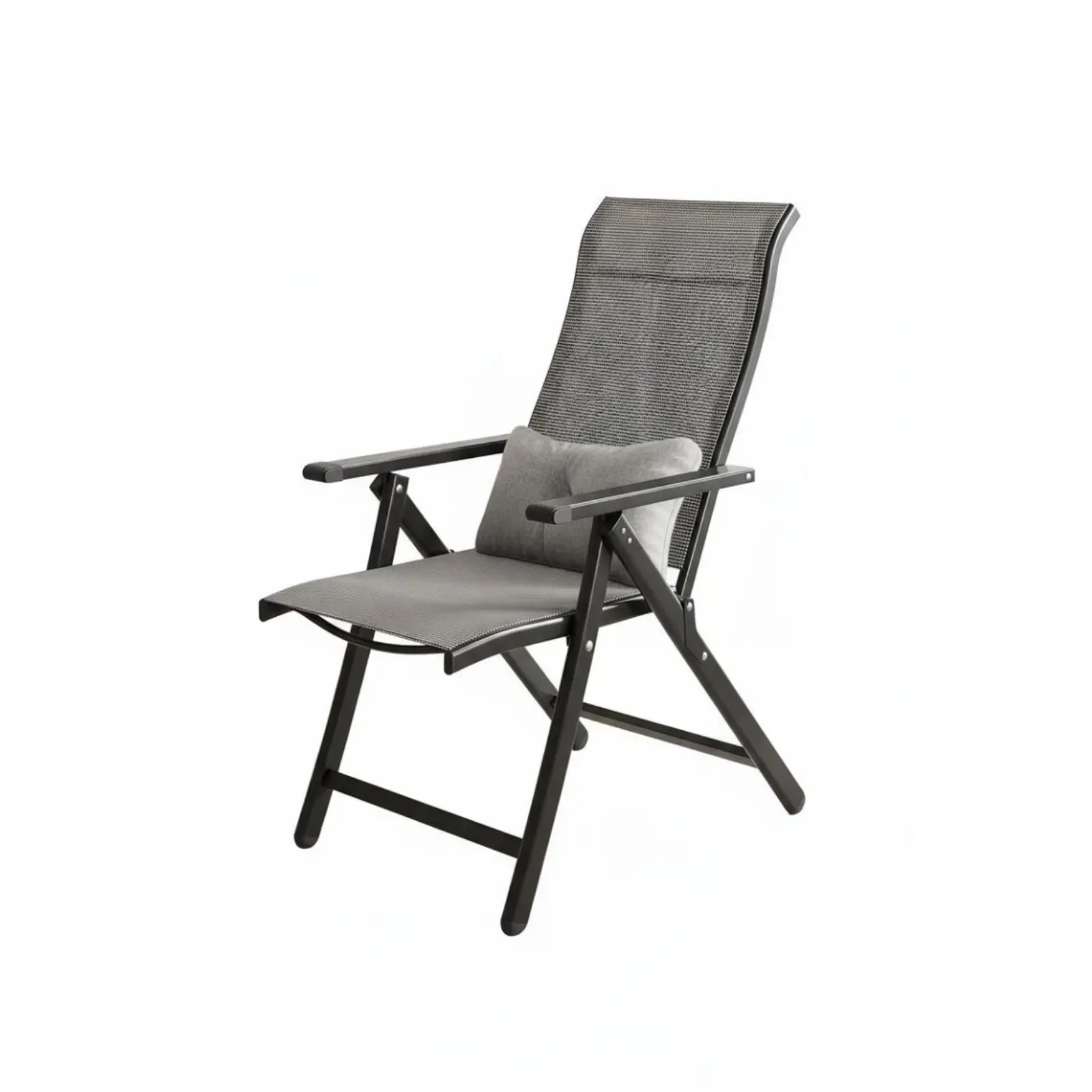 Reclining Deck Chair with Footrest Foldable Reclining Camp Chair with Footrest Adjustable Rearrest 2-in-1 Design for Living Room - view 5
