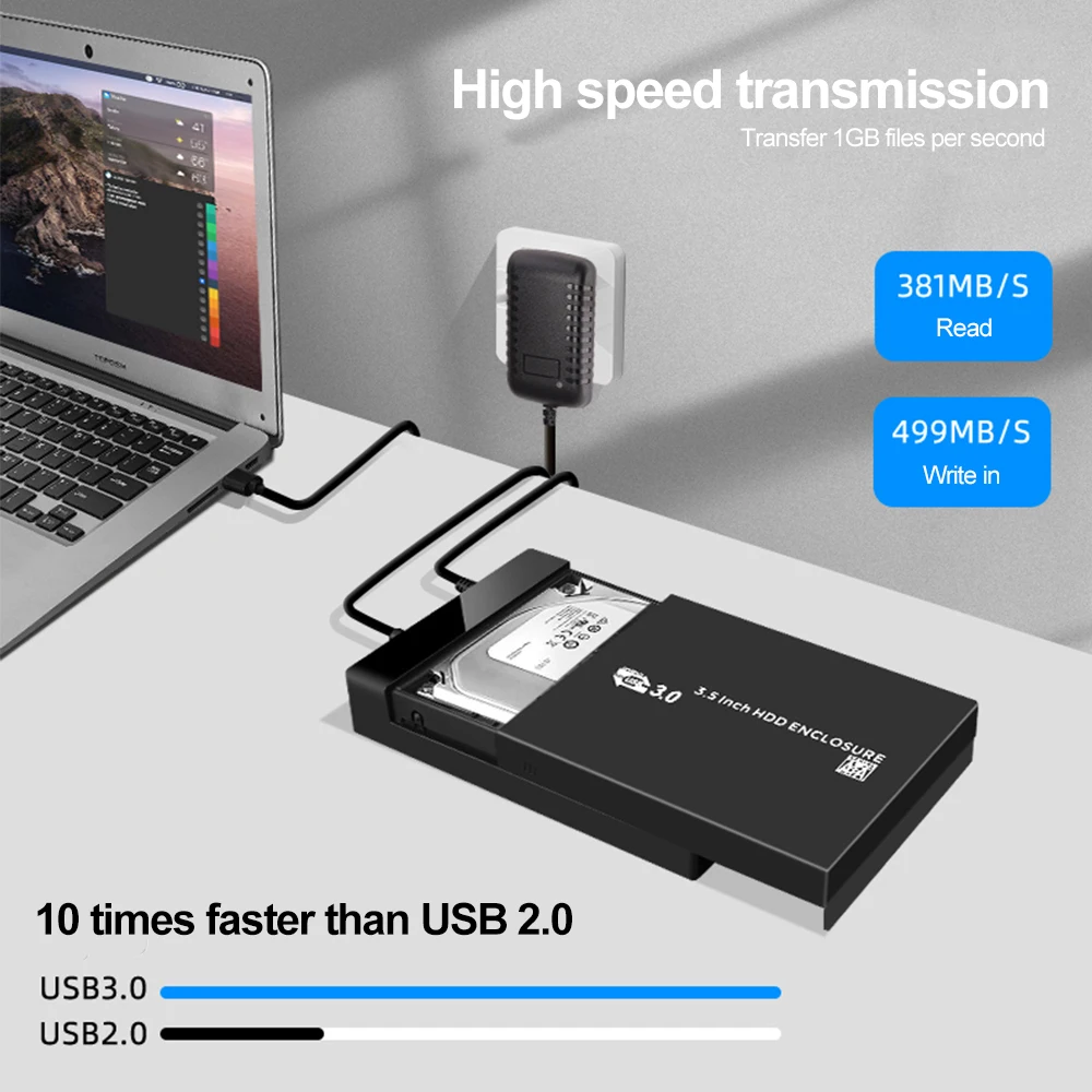 3.5 2.5 Inch HDD Case SATA to USB 3.0 Adapter 5Gbps External Hard Disk Drive Enclosure 16TB HDD Box Case Portable Storage Device