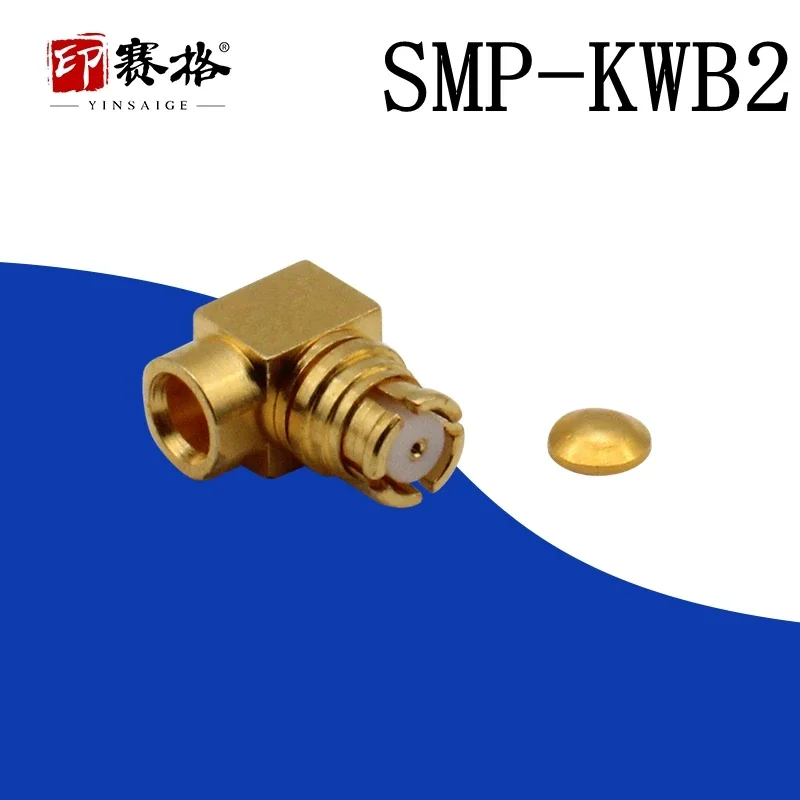 RF connector SMP-KWB2 bent female head connected to RG405 cable GPO connector SMP interface beryllium copper material