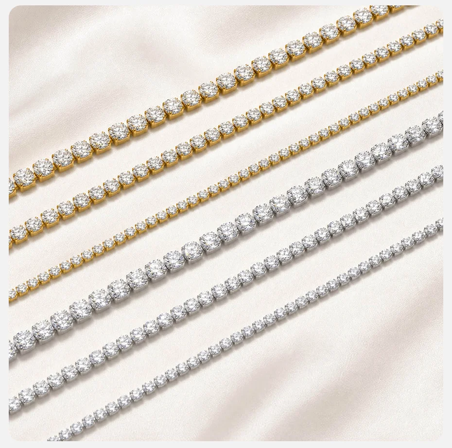 Vnox Trendy 2/3/4mm Tennis CZ Kette Kurze Choker-Halskette für Damen HipHop Iced Out Funkelnde AAA+ Kubikzirkonia Kettenschmuck – Detail 6