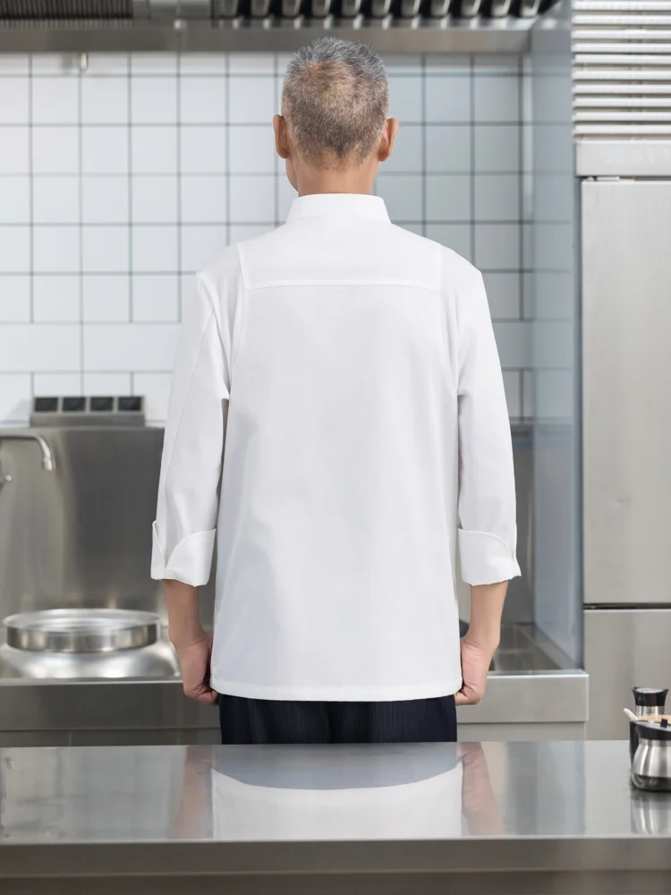 Vestes de cuisine de chef pour hommes, vêtements de travail trempés, gilet de cuisine pour boulanger, uniforme alimentaire blanc, vêtements de travail de maître