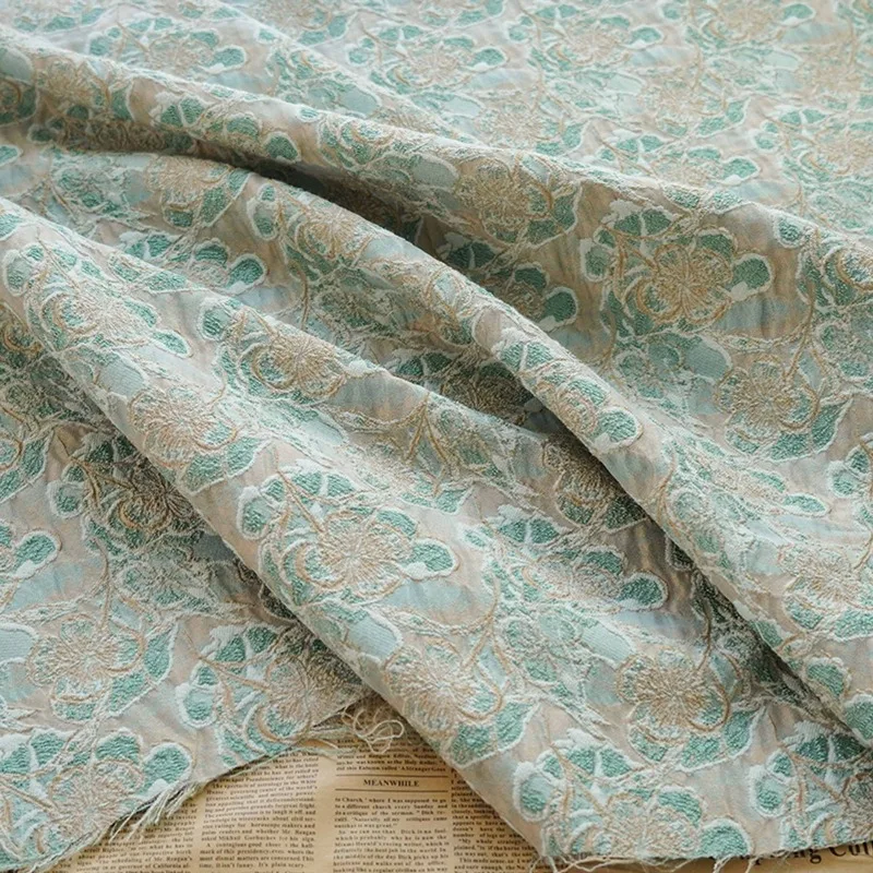 

Spring Autumn Flower Yarn Dyed Jacquard Fabric for Dress Clothing Curtain Decorative Cloth Diy By The Meter Sewing Material