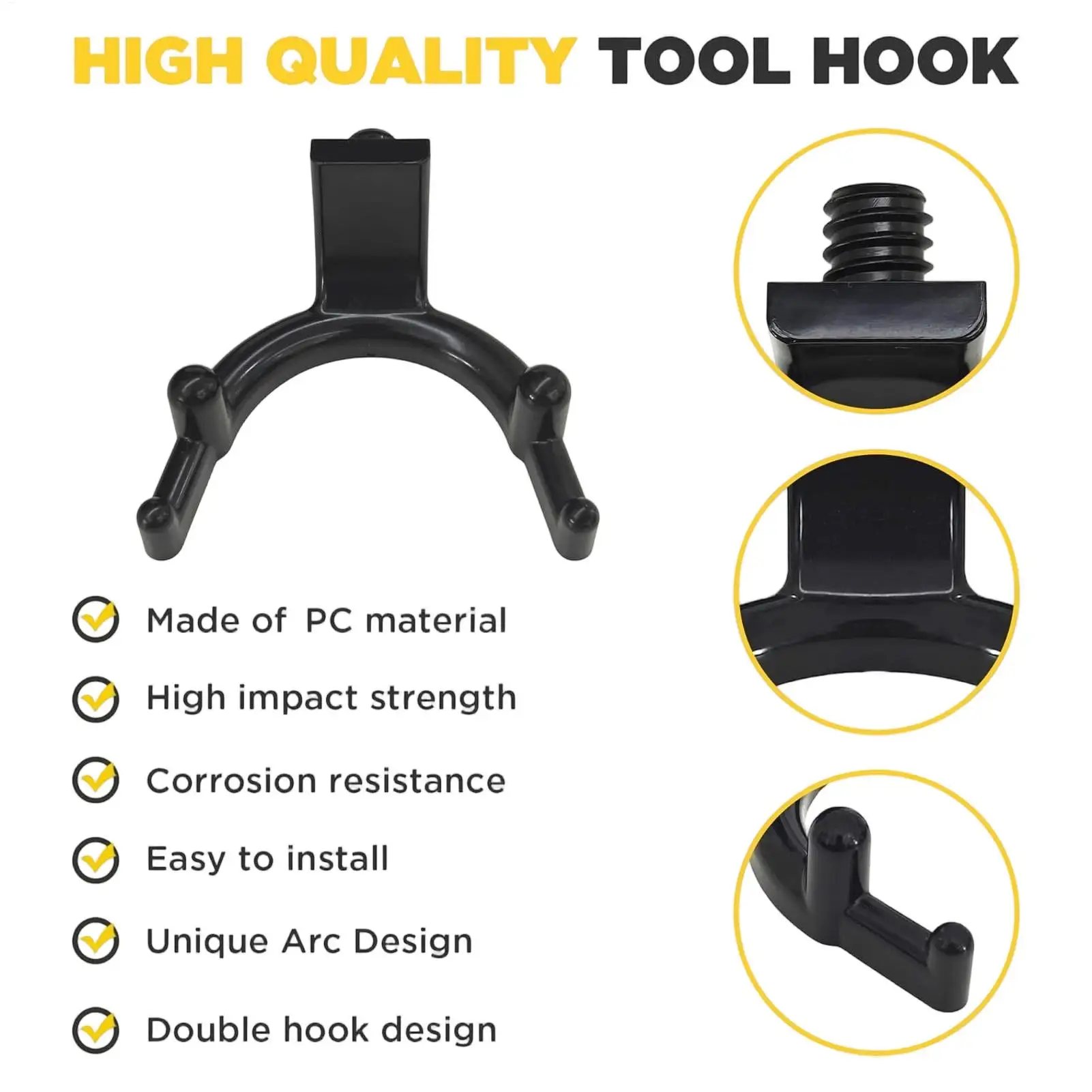 Garage Hooks U Shape Heavy Duty Space Saving Organizer 6-Piece Garage Shed Tool Organization For Ladder Hose Broom Rake Mop